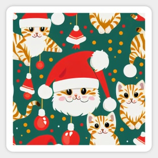 Santa Cat Kitten Pattern Sticker